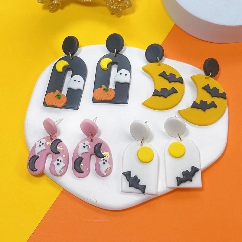 1 Pair Streetwear Halloween Pattern Soft Clay Drop Earrings