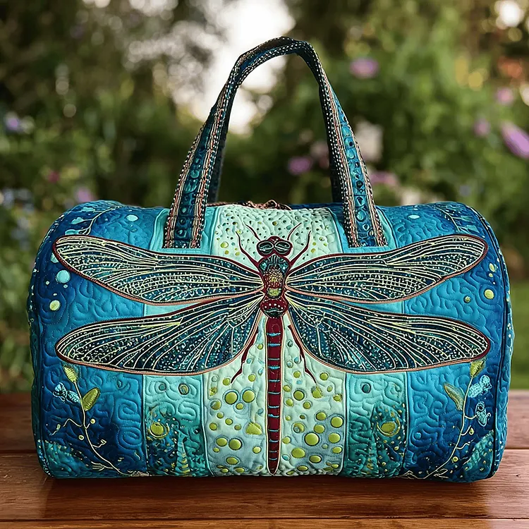 Hippie Patchwork Quilted Dragonfly Travel Bag
