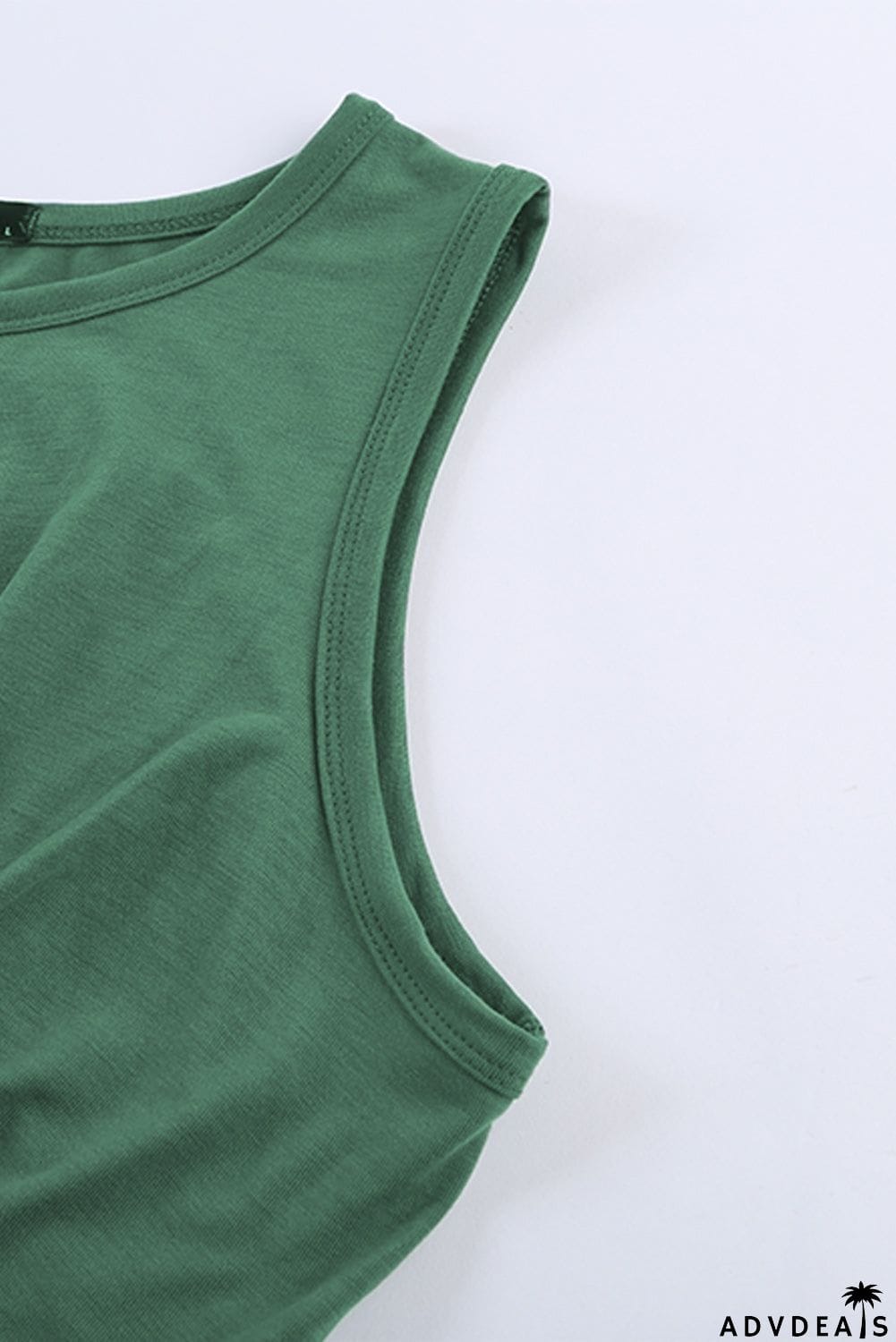 Burgundy Crew Neck Sleeveless Twist Hollow-out Bodycon Mini Dress