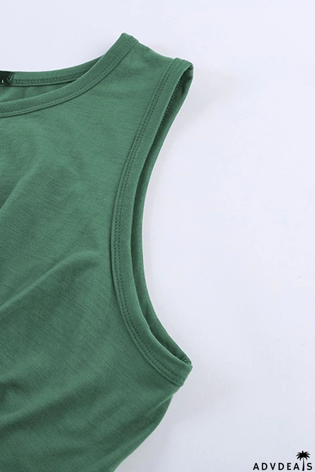 Burgundy Crew Neck Sleeveless Twist Hollow-out Bodycon Mini Dress