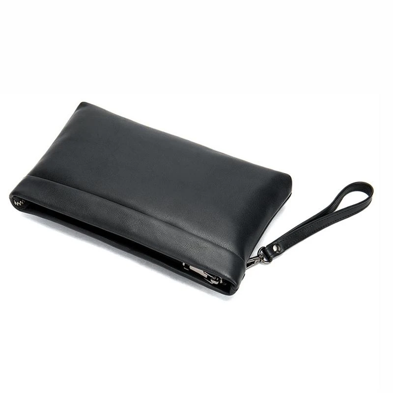 Business Waterproof Plain Soft Leather Clutch Bags