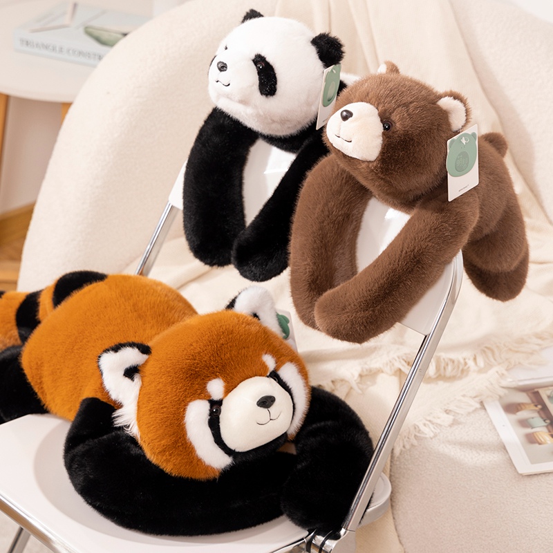 Tegooe 65cm Long-Arm Animal Plush Toy Pillow - Soft Raccoon