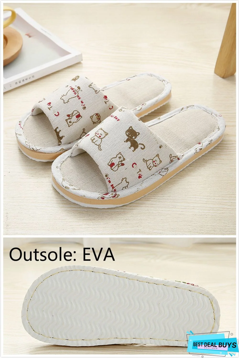 Women Casual Floral Indoor Home Slippers Flower Soft Slippers Spring Autumn Flip Flops Female Linen Slides Slippers