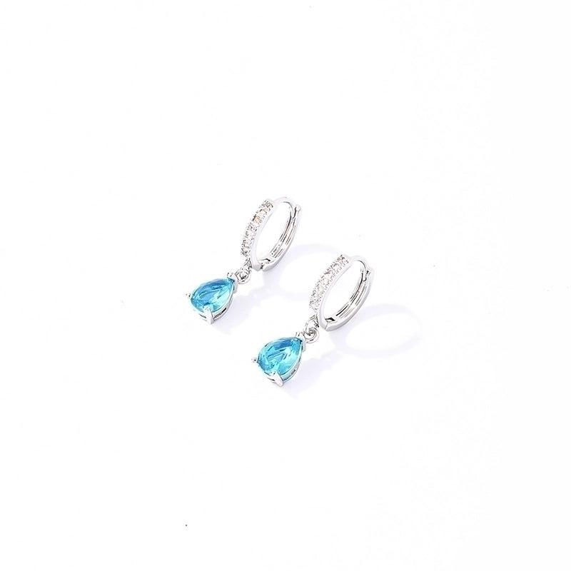 1 Pair Casual Basic Sweet Round Water Droplets Plating Inlay 304 Stainless Steel Zircon Rhodium Plated Drop Earrings