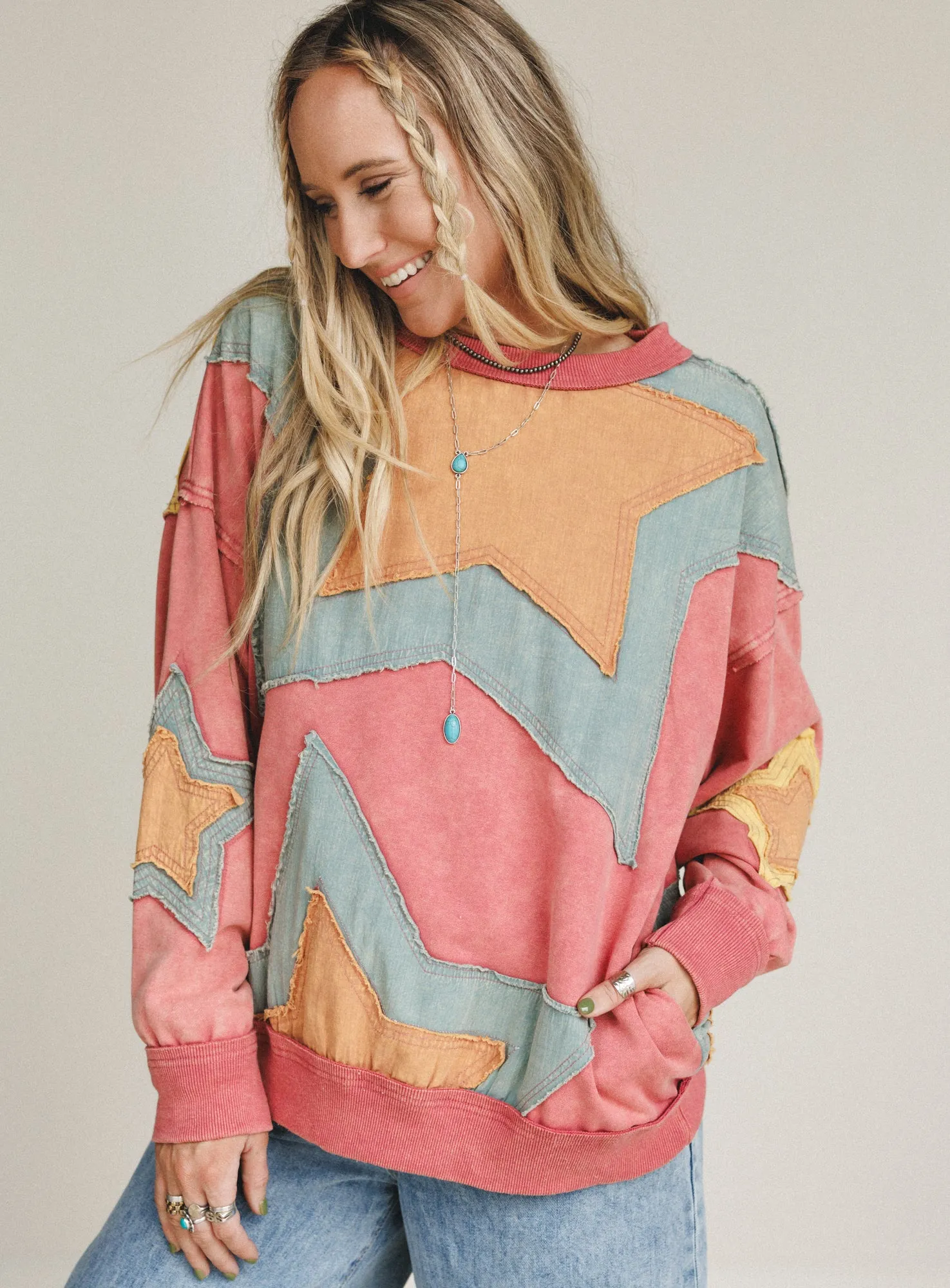 Pop Star Patchwork Top - Rose