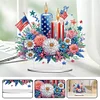 (US Only)Acrylic 2D Flat Print DIY Independence Day Flower Candle Diamond Painting Kit