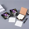(US Local)5D DIY PU Snowman Diamond Painting Notecard Box Gem Art Sticky Note Holder