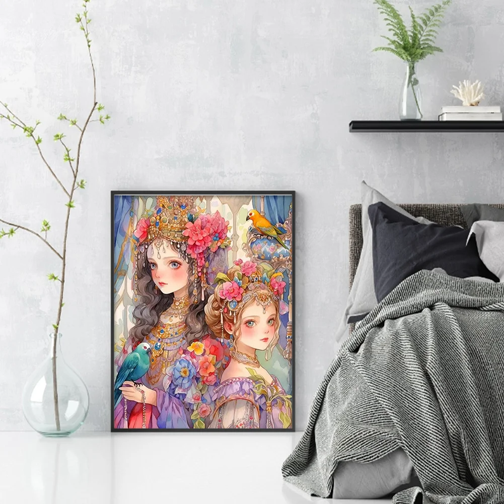 11CT Full Stamped Cross Stitch - Classical Girl(Canvas|40*53CM)