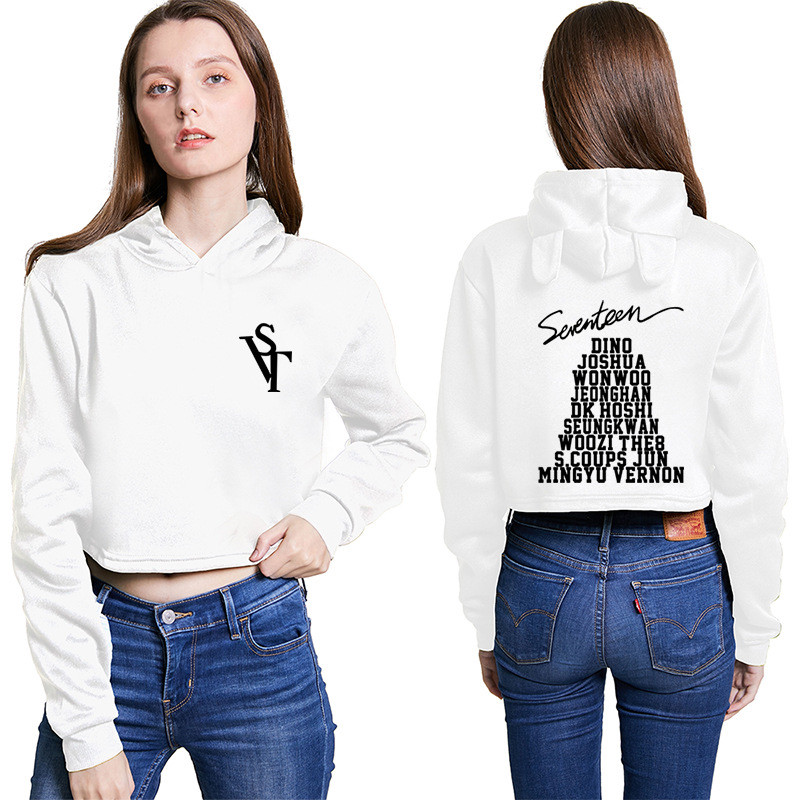 SEVENTEEN SVT Member Name Cat Ear Crop Hoodie officialsvtshop