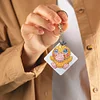 8Pcs DIY Cartoon Double Sided Special Shaped Diamond Painting Keychains