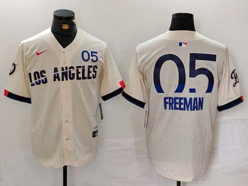 Men's Los Angeles Dodgers Freddie Freeman #5 Cream 2024 City Connect Limited Player Jersey
