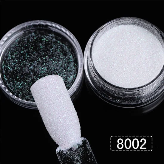 1Box Gray Gradient Shiny Nail Glitter Powder iridescent Sparkly Nail Art Chrome Pigment Silver DIY Nail Art Decoration