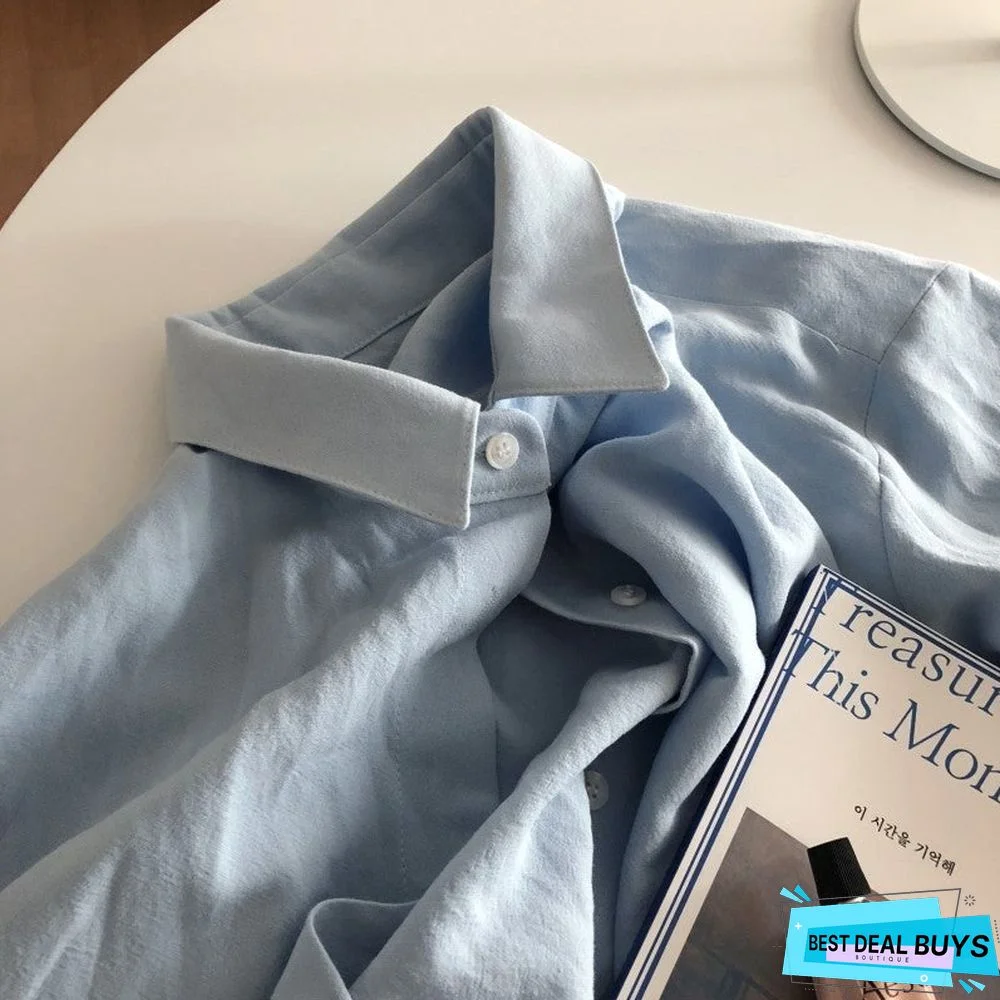 3/4 Sleeve Cotton-Blend Solid Casual dress