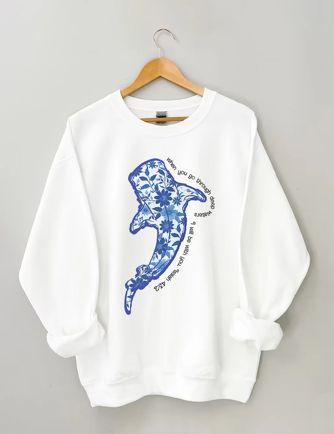 Vintage Whale Shark Floral Sweatshirt