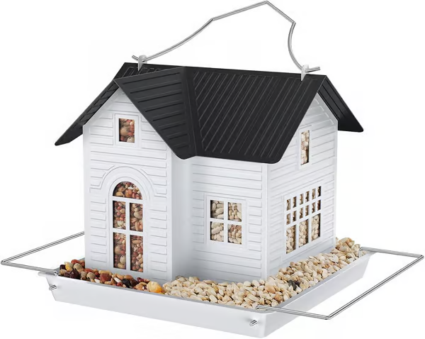 Solar-Powered Glowing Bird Feeder House