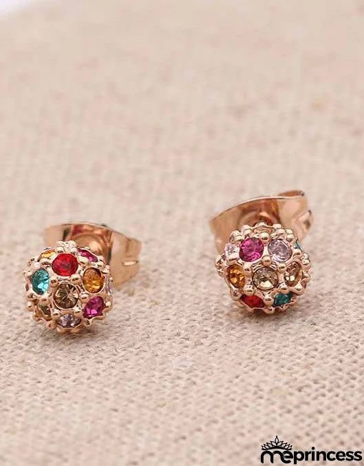 Gold Jewelry Crystal Earrings