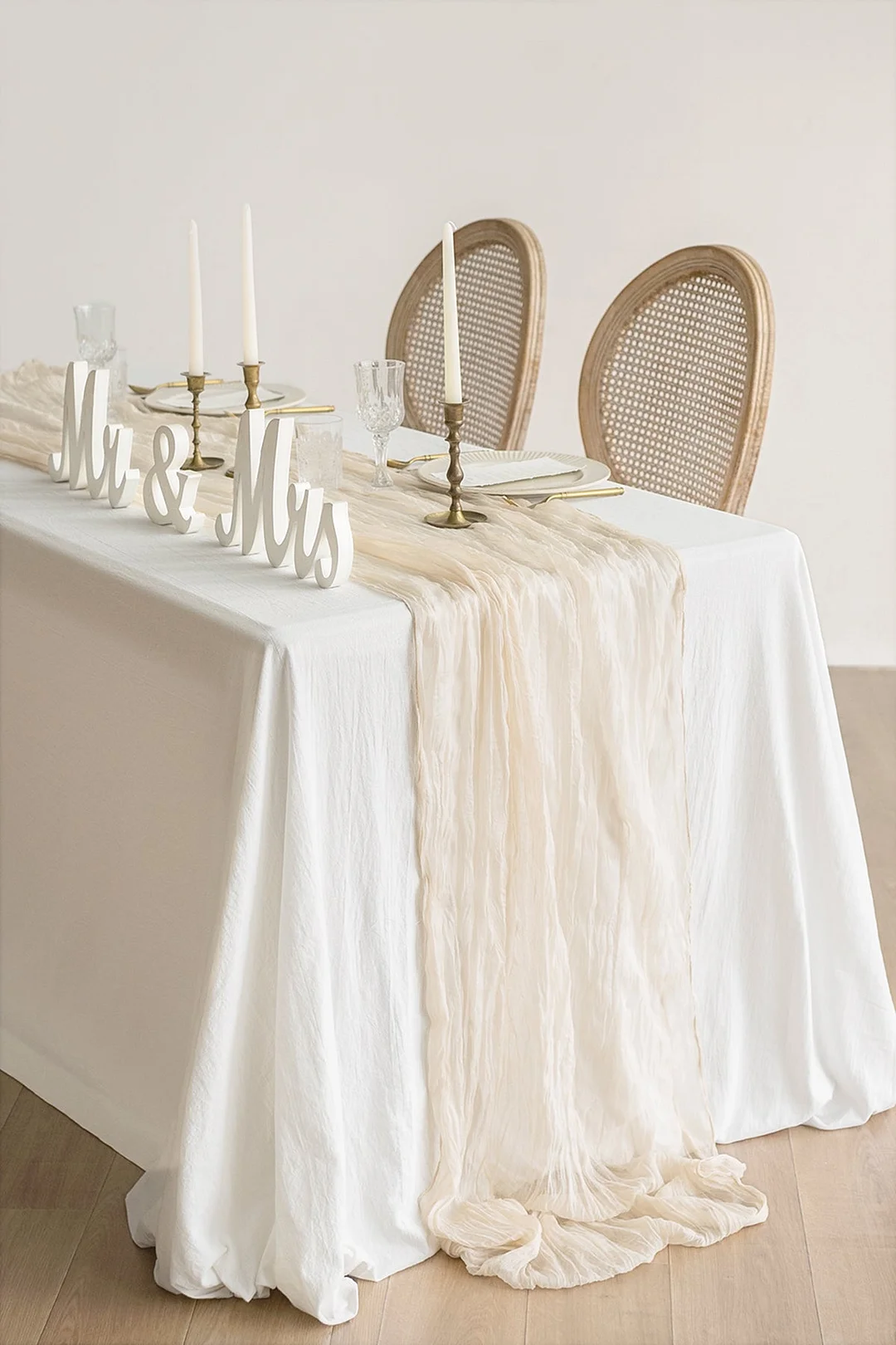Rustic Gauze Cheesecloth Table Runner 35" w x 10ft/14ft - 15 colors