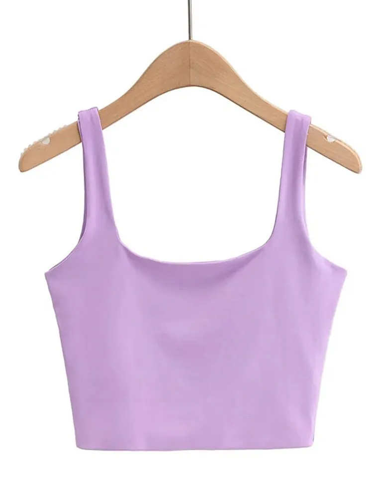 Churchf Churchf Temperament Sexy Back Double Small Vest Summer Women's New Pure Color Versatile Short Sleeveless Jacket