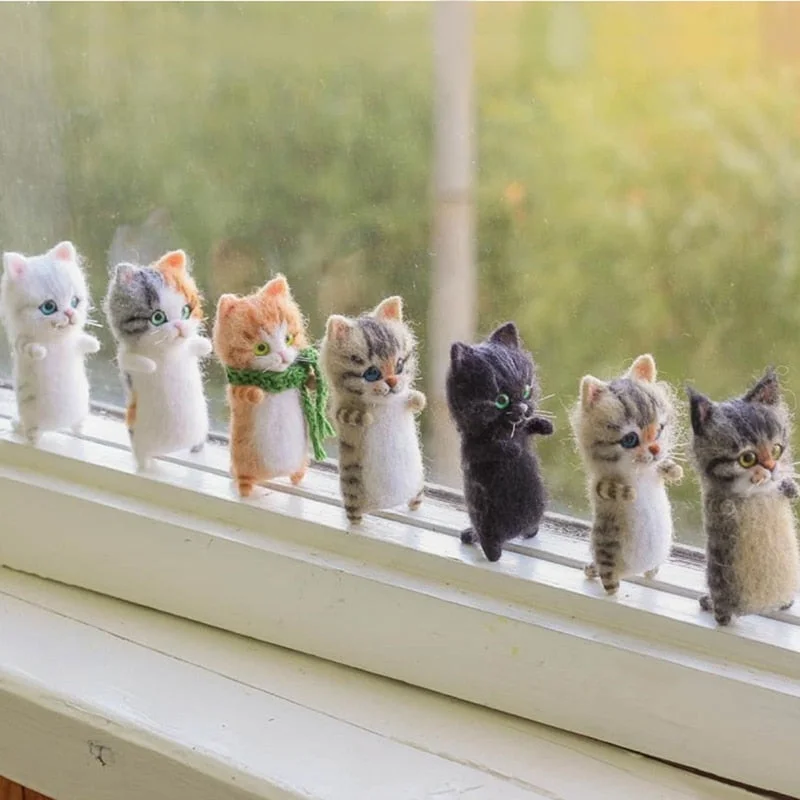DIY Needle Wool Felting Cat Kit Handmade Plush Doll BE231