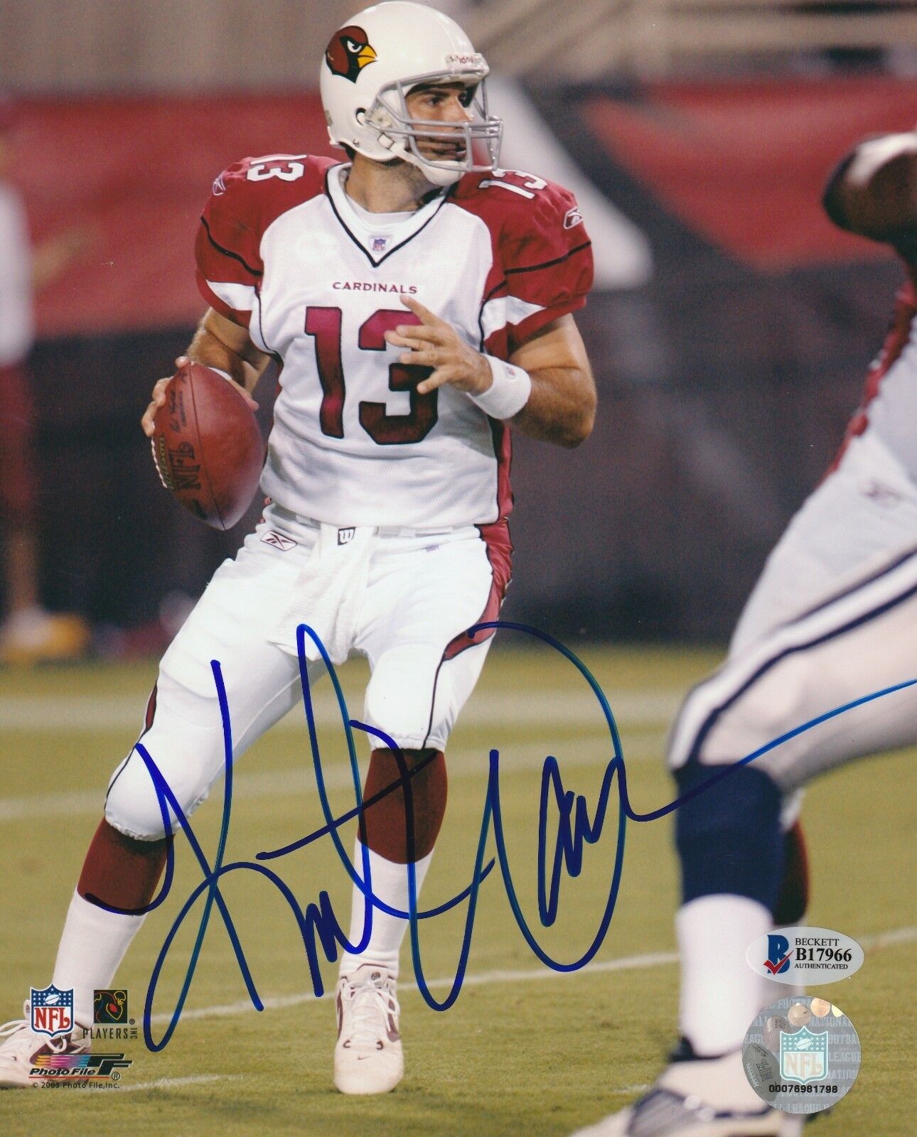 KURT WARNER Signed Arizona CARDINALS 8x10 Photo Poster painting w/ Beckett COA