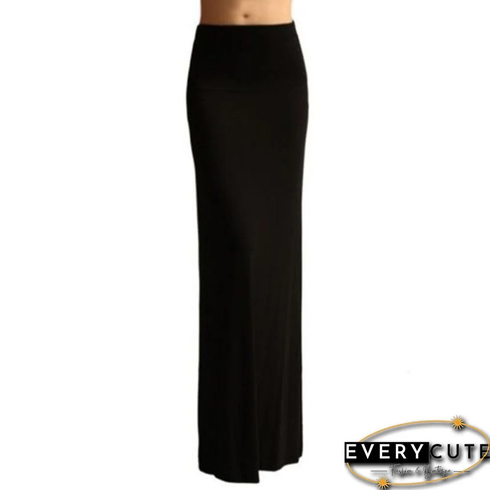 Women Summer Stretchy High Waist Skirt Bodycon Long Maxi Beach Skirt Casual