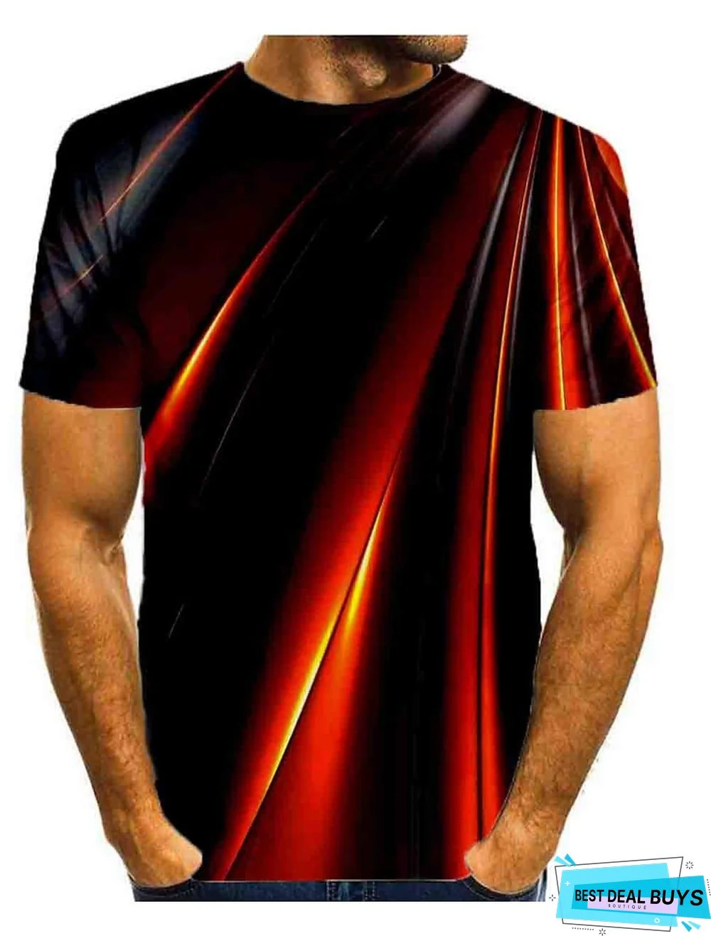 Men's T-Shirt Graphic Print Short Sleeve Daily Tops Basic Round Neck Rainbow
