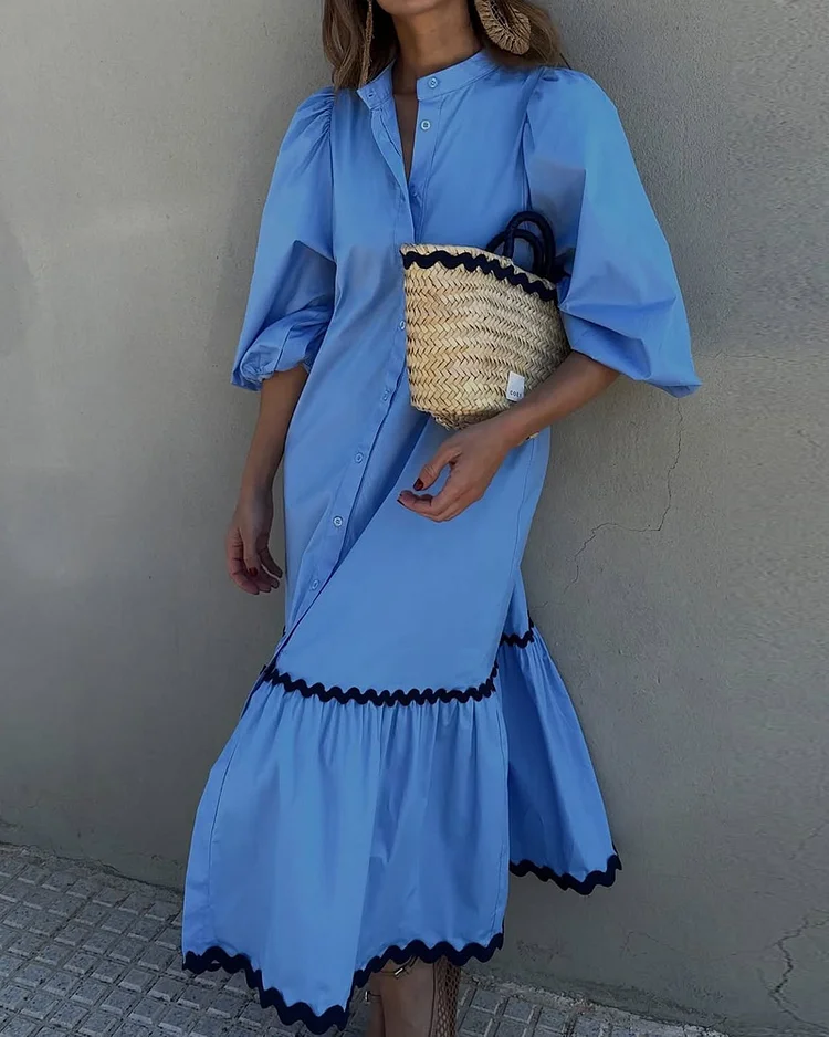 Casual solid color dress