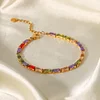 Bling Clarity Colorful Zircon 18K Golden Bracelet