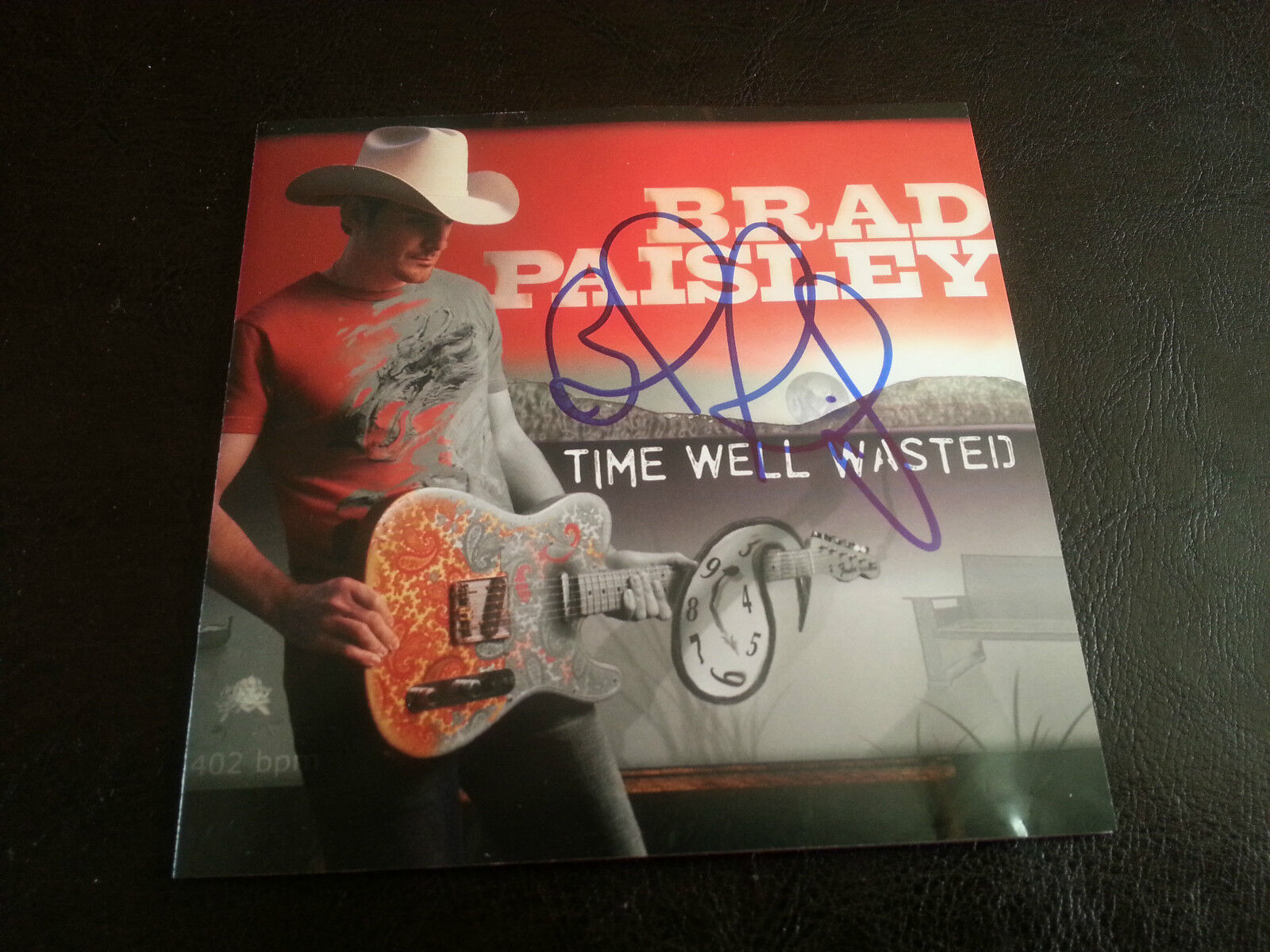 BRAD PAISLEY 'TIME WELL WASTED' COUNTRY SINGER AUTOGRAPHED CD COVER *COA