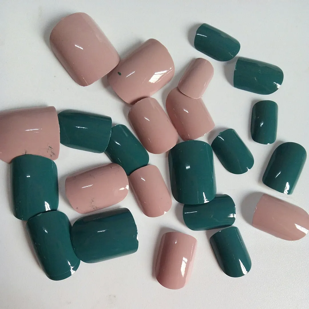 24Pcs Mex Color Long Artificial Fake Nails Shiny Brown DIY Lady Finger False Nails For Design Salon Tip Manicure Tool-Nail Inspo