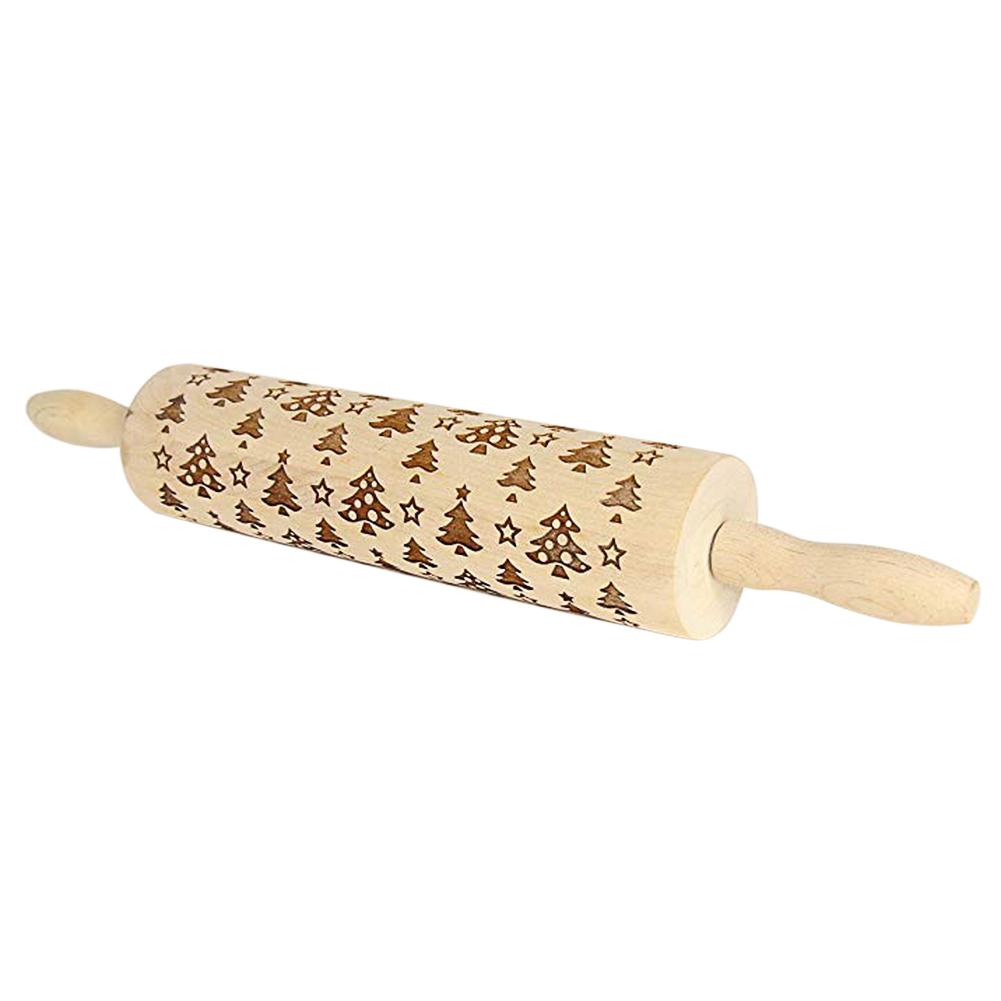 

Christmas Reindeer Engraved Embossing Rolling Pin for Cookies Dough Baking, 43cm, 501 Original