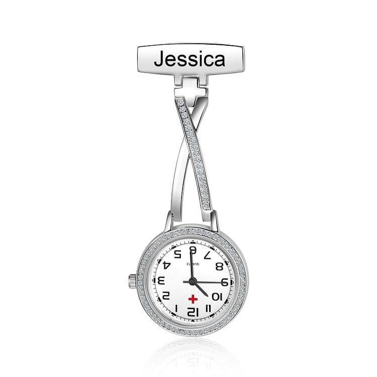 Reloj de bolsillo con 1 nombre de enfermera personalizado