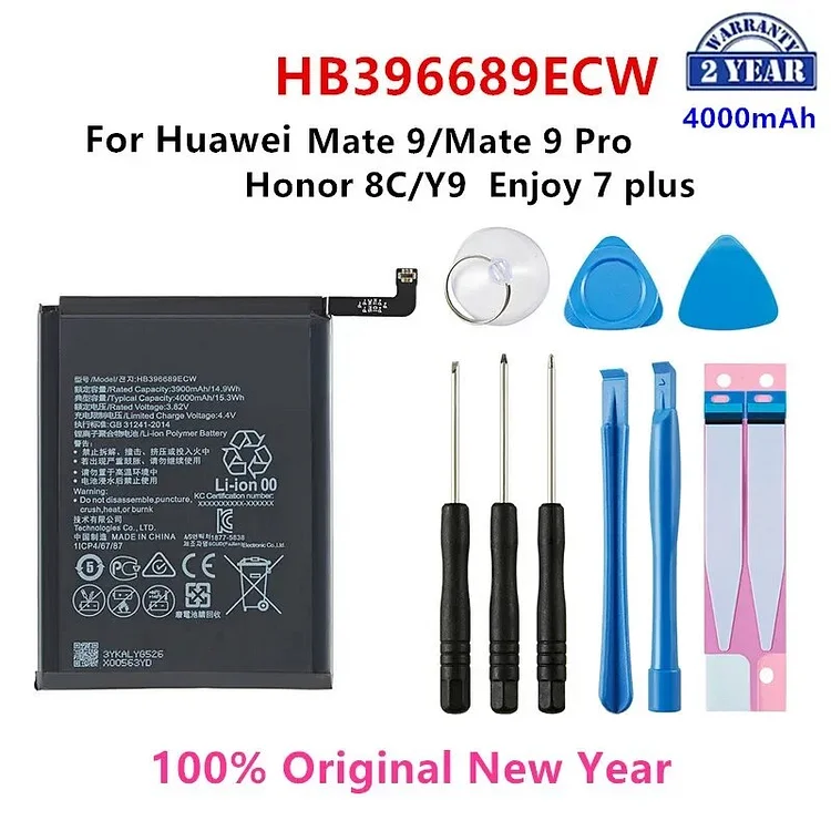 100% Orginal HB396689ECW 4000mAh Battery For Huawei Mate 9 Mate9 Pro Honor 8C Y9 2018 Version Enjoy 7 plus  +Tools