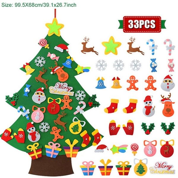Kids Diy Felt Christmas Tree Merry Christmas Decorations For Home Christmas Ornaments Noel Navidad Xmas Gifts New Year - Shop Trendy Women's Fashion | TeeYours