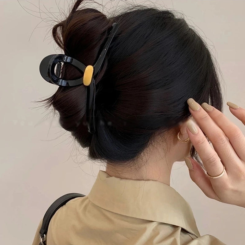 Large Hair Volume Multi- Grab Clip Shark Clip Back Head Black Frosted High Sense Hairpin Hairpin Yiwu Accessories