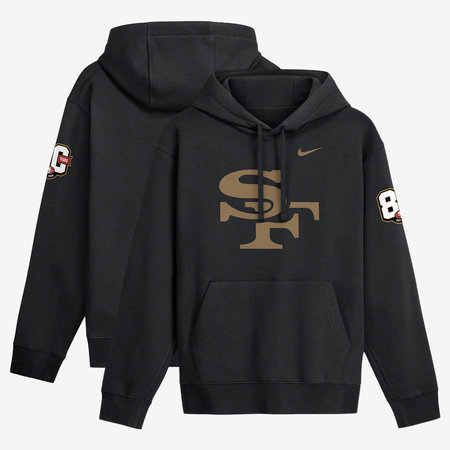 Men's San Francisco 49ers Nike Black 80th Anniversary Third Down Stop Club Fleece Hoodie