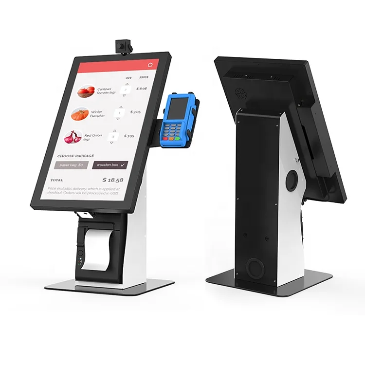 21.5" RFID restaurant pos terminal machine RFID self ordering pos payment touch screen kiosk