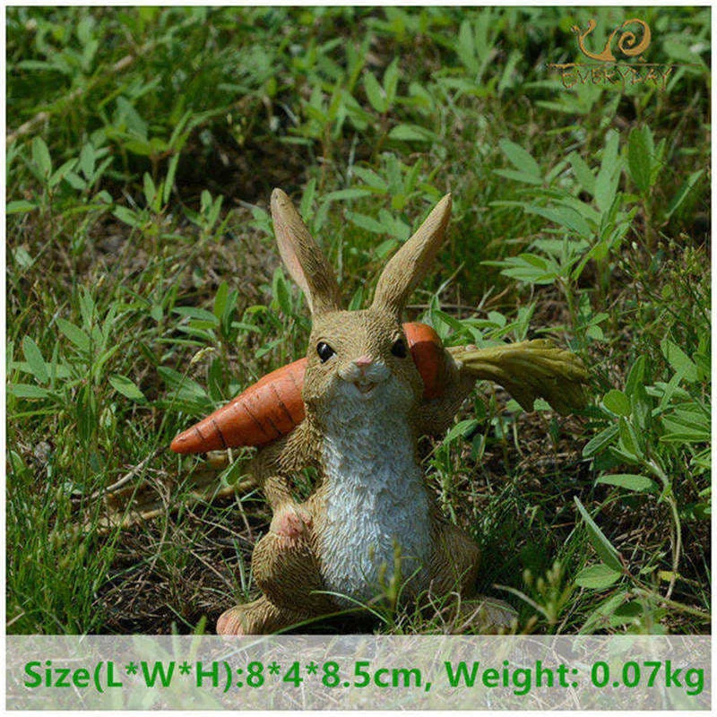 Everyday Collection Easter Decorations for Home Cute Rabbit Figurines Miniature Tabletop Ornaments Fairy Garden Thanksgiving