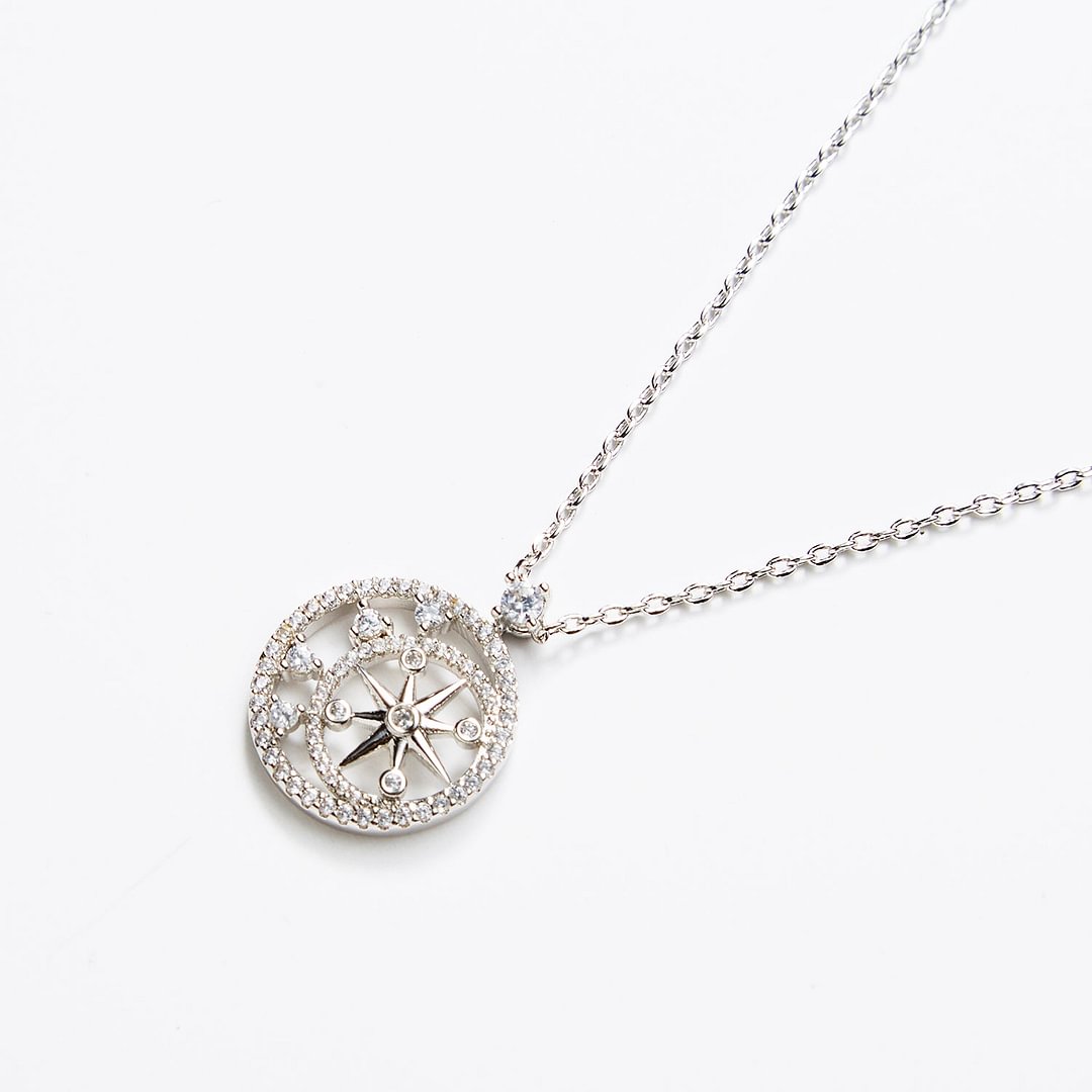 Silver Moon and The North Star "Hold Me Tight"  Pendant Necklace