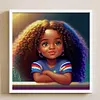 uk.everydayedeals (Limited Stock)Cross Stitch - 11ct Stamped - Fille boucl&eacute;e africaine (40*40cm)