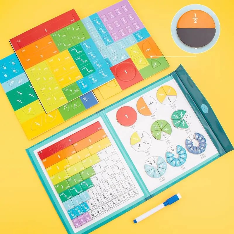 Product Introduction of Magnetic Fraction Demonstration Book, 1 Set Math Teaching Aid, Learning Toy for Gift, Mathematical Knowledge Training Toys, Interactive Game Props,&nbsp;Educational Material&nbsp;Toys 4