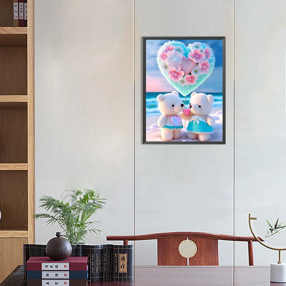 Diamond Painting - Full Round Drill - Beach Bear(30*40cm)