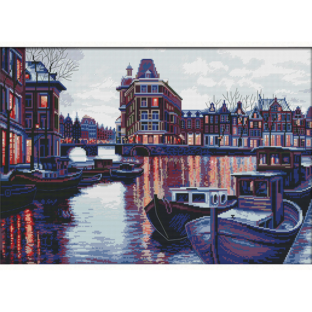 

Harbor - 14CT Stamped Cross Stitch - 55*41CM, 501 Original