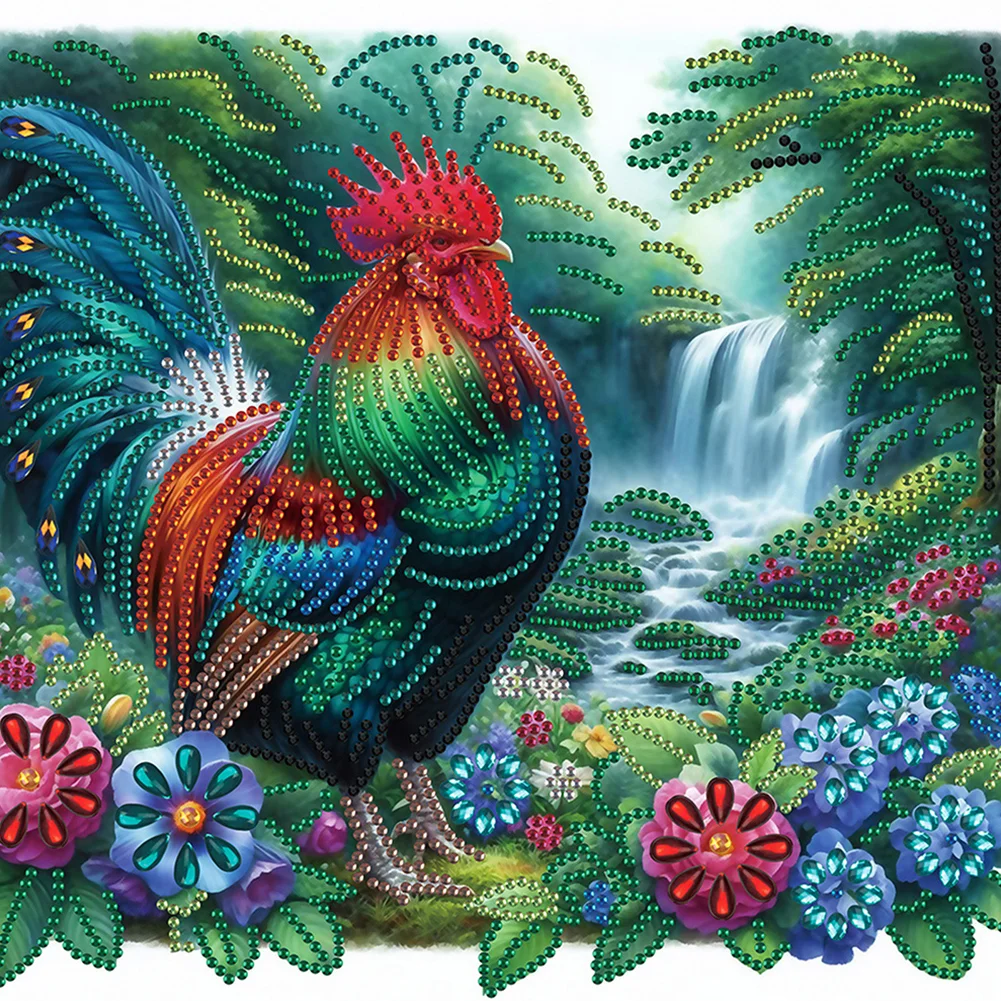 4pcs Diamond Painting - Partial Special Shaped Drill - Chicken(Canvas|30*30cm)
