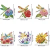 (US Only)6pcs 2D Flat Acrylic Dragonfly DIY Diamond Painting Fridge Magnets Home Decor