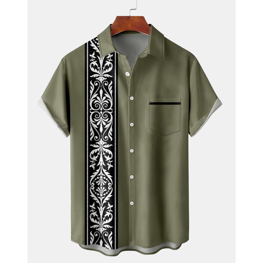 Men's Geometric Beach Short Sleeve Shirt