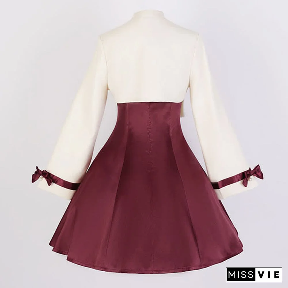 Vintage Blossom Embroidery Pearl Chain Top Slip Dress