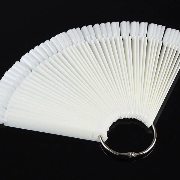 Color Card False Nail Tips Fan Transparent White Fake Nail Tips  Nail Art Practice Display Design Tools-Nail Inspo