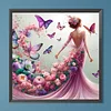 Diamond Painting -DIY Round Drill Butterfly Girl(40x40cm)