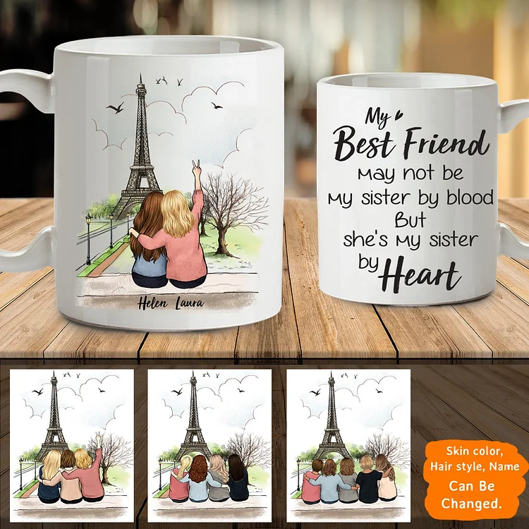 Personalized best friend birthday gifts Coffee Mug Eiffel - 2321-Annaletters